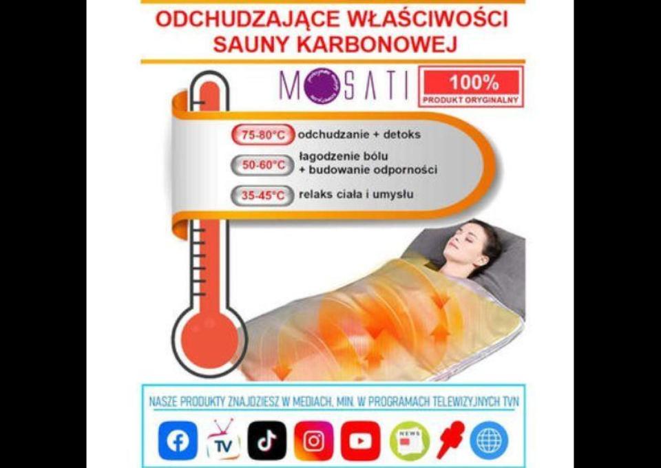 SAUNA KARBONOWA 80C MOSATI - polskie menu + certyfikat oryginalności