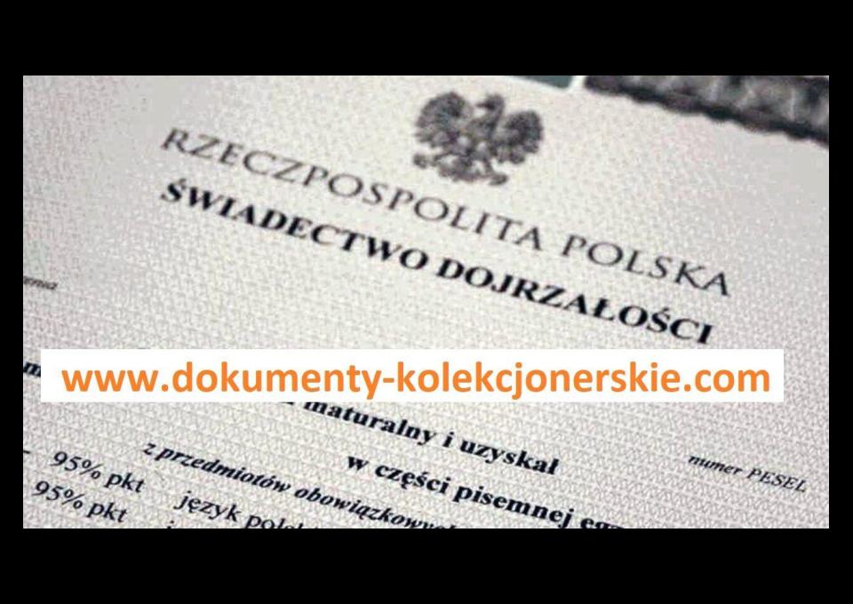 Kup świadectwo szkolne z wpisem, Maturę z wpisem