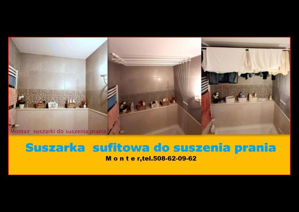 Monter suszarek sufitowych do suszenia ubrań.
