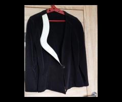 Żakiet, marynarka, czarna, jednostronna biała klapa, rozm. M - stan idealny - 3/8