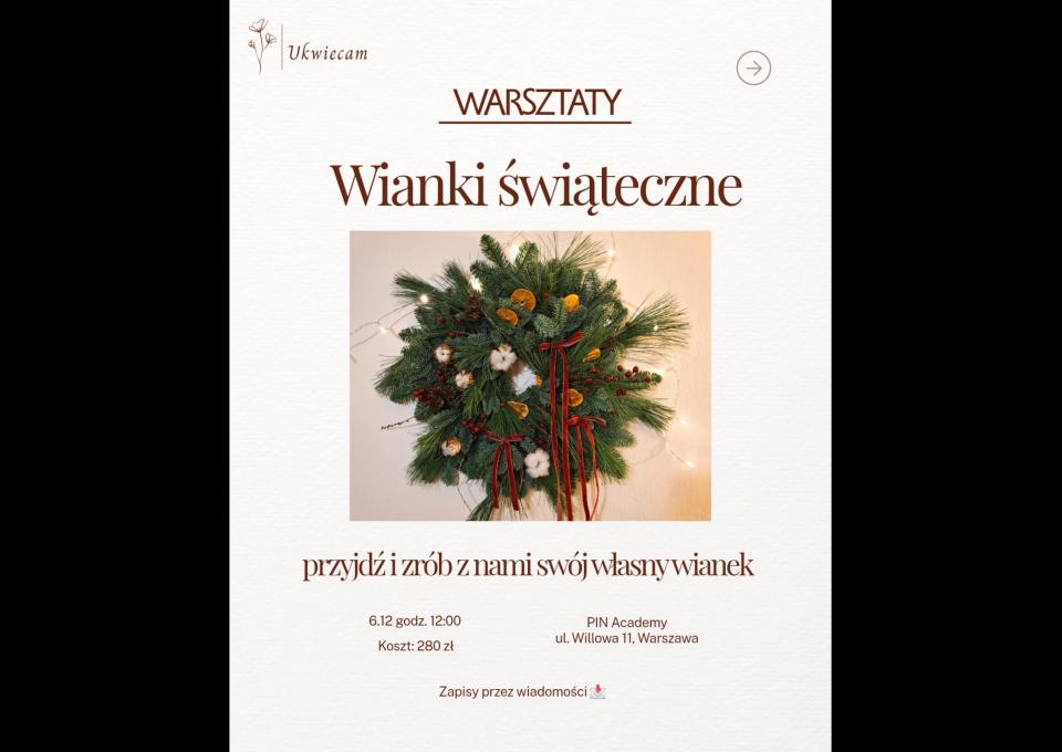 06.12 - Warsztaty z tworzenia wianków świątecznych