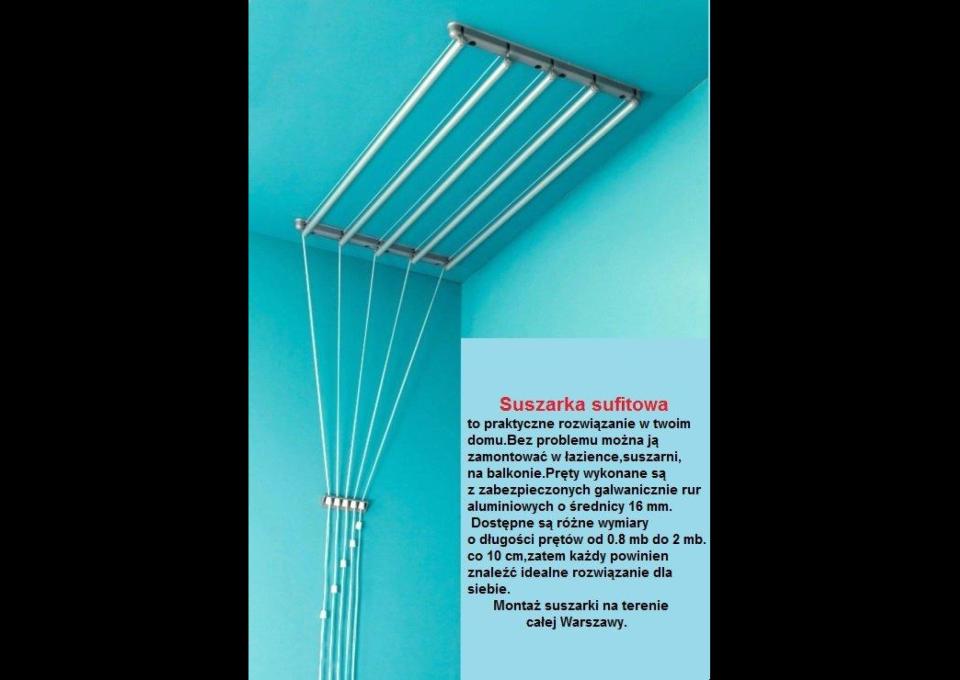 Monter suszarki sufitowej do suszenia prania.
