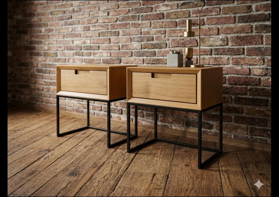 Dębowe szafki nocne LOFT