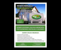 Montaż przydomowych zbiorników gazowych LPG/Instalacje gazowe