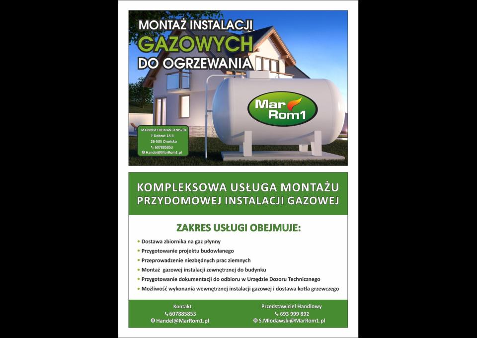 Montaż przydomowych zbiorników gazowych LPG/Instalacje gazowe