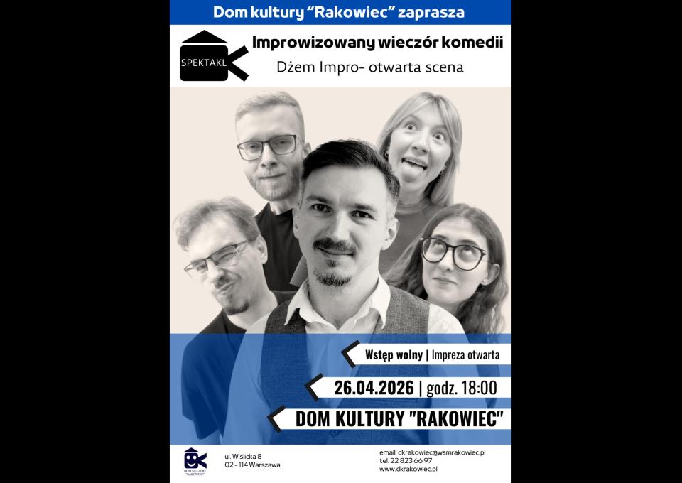 26.04 - Improwizowany wieczór komedii. Dżem impro- otwarta scena | 26.04.2026 r.