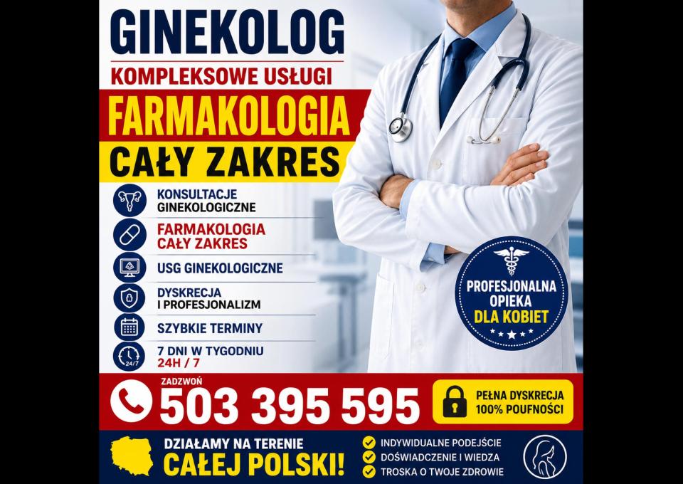 Ginekolog Warszawa pełen zakres PILNE WIZYTY 24h dyskretnie
